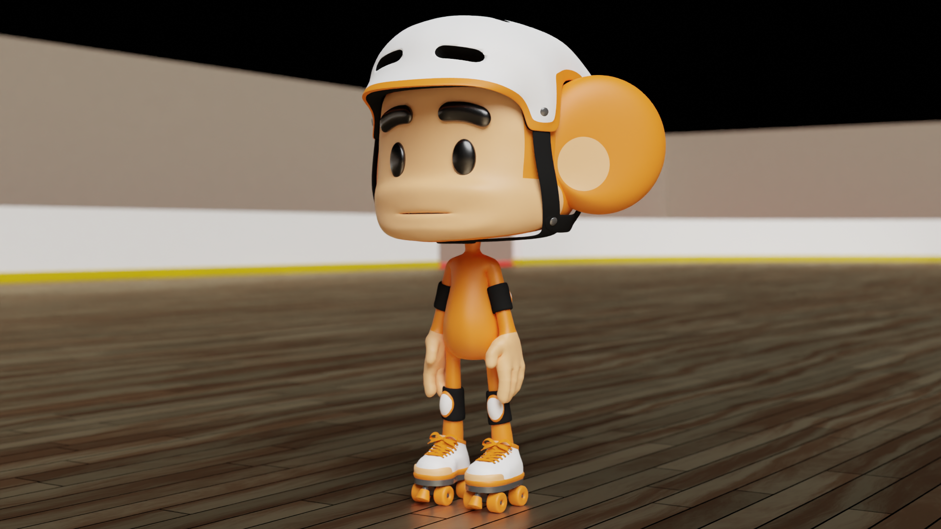 Gimble with his safety gear on