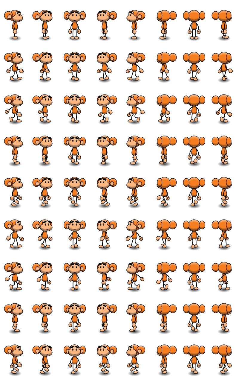 Gimble walk cycle sprite sheet